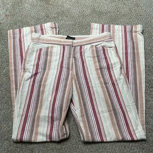 BCBGMaxAzria Pants 4 Womens Striped Pink White Casual Pants Ladies Business